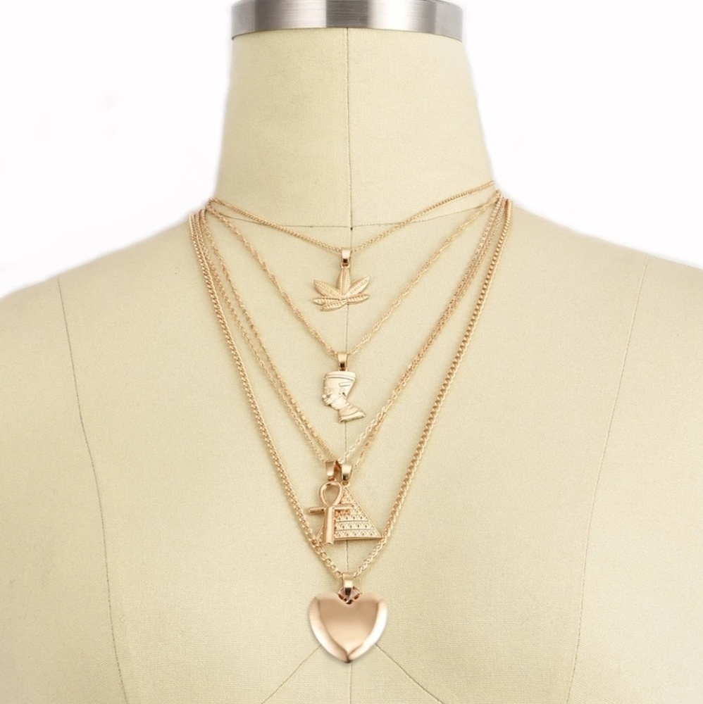 Multi layer gold necklace - Picture 3 of 4